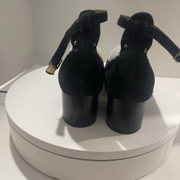 Montana Artisan crafted Suede Studded Ankle Strap Shoes In Black Sz 6.5M 4015821 - Picture 5 of 16